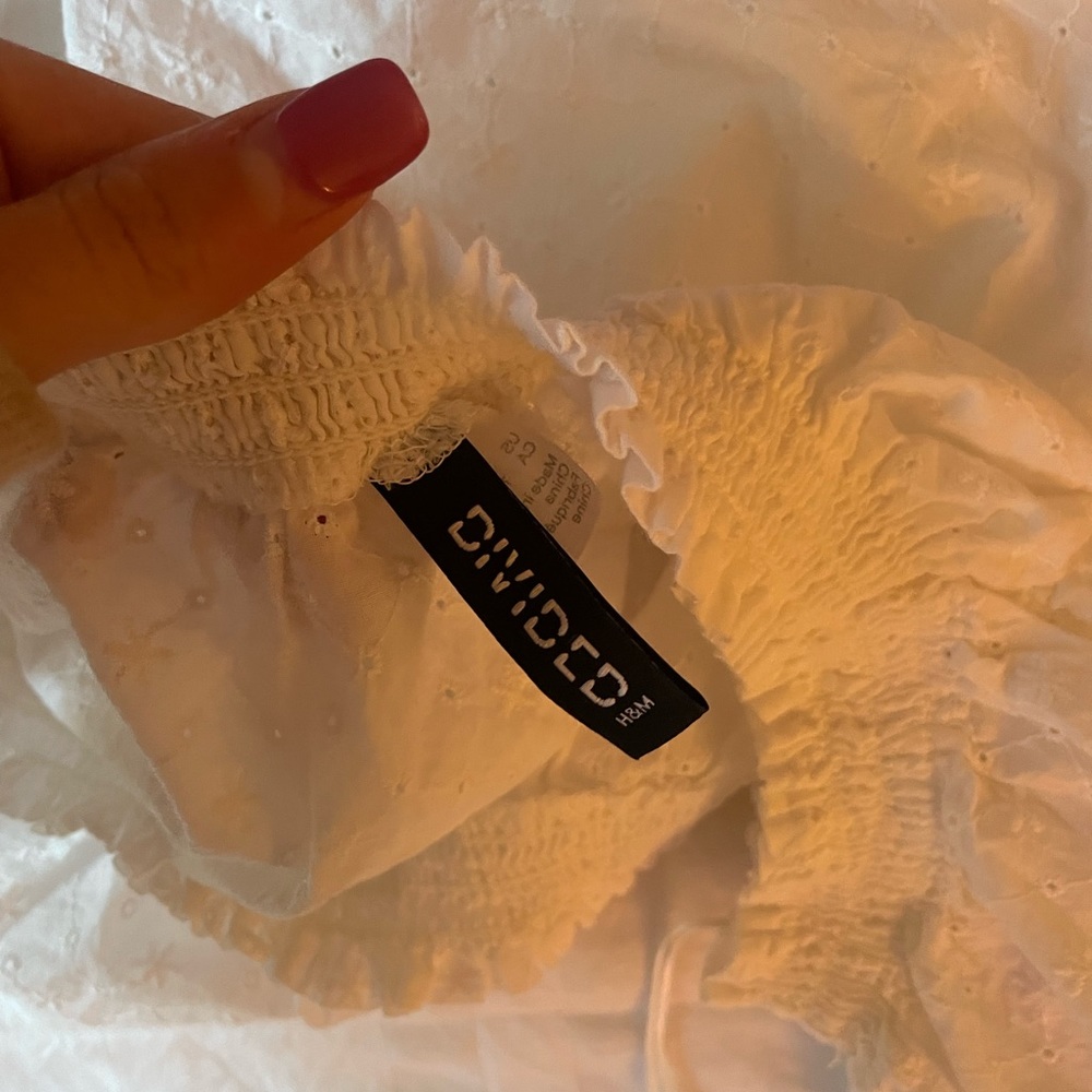 Divided White Ruffle Top - Picture 3 of 3